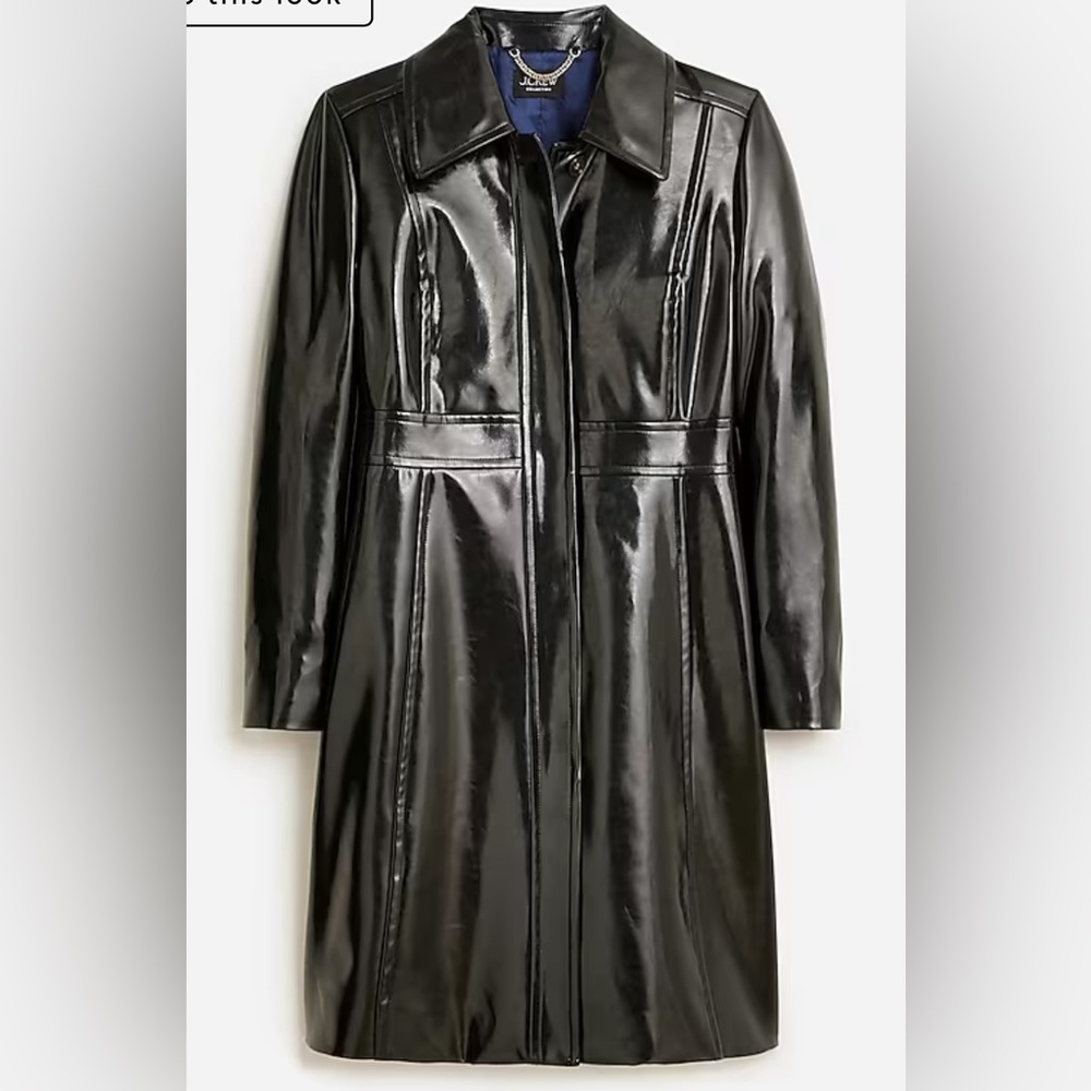 New JCrew Collection lady day topcoat in faux patent leather - Picture 2 of 7